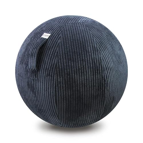 VLUV BOL VLIP Sittboll i tyg 60–65 cm, ergonomiska sittmöbler, andas och hållbara, med bärhandtag och golvring, inkl. handpump, färg: marinblå (blå)