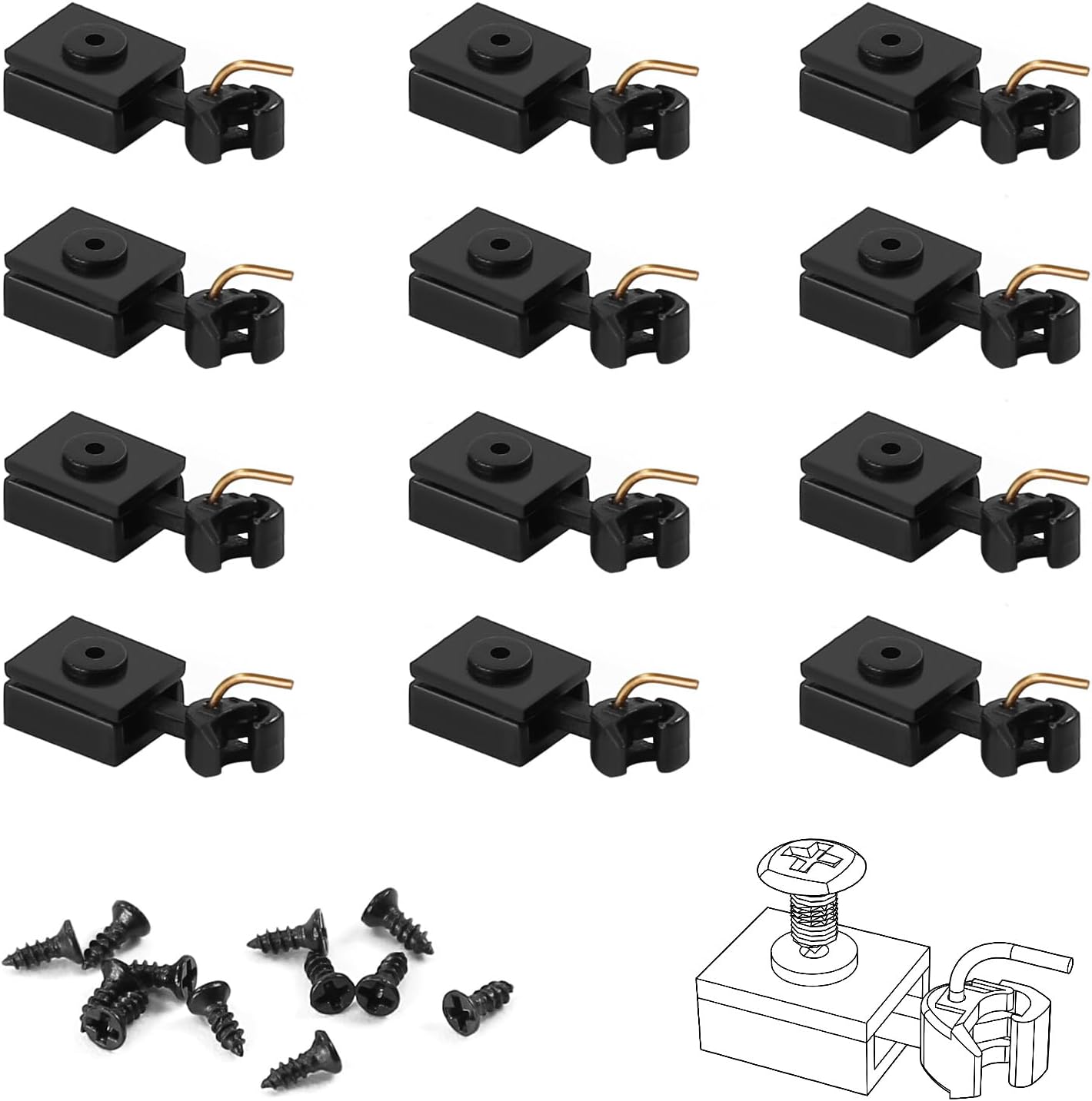 6 Pairs N Scale 1:160 E-Z Mate Magnetic Knuckle Couplers with Box Lid Pocket Cover with Screws for Freight Car Trains Railroad (Short Couplers and Box)