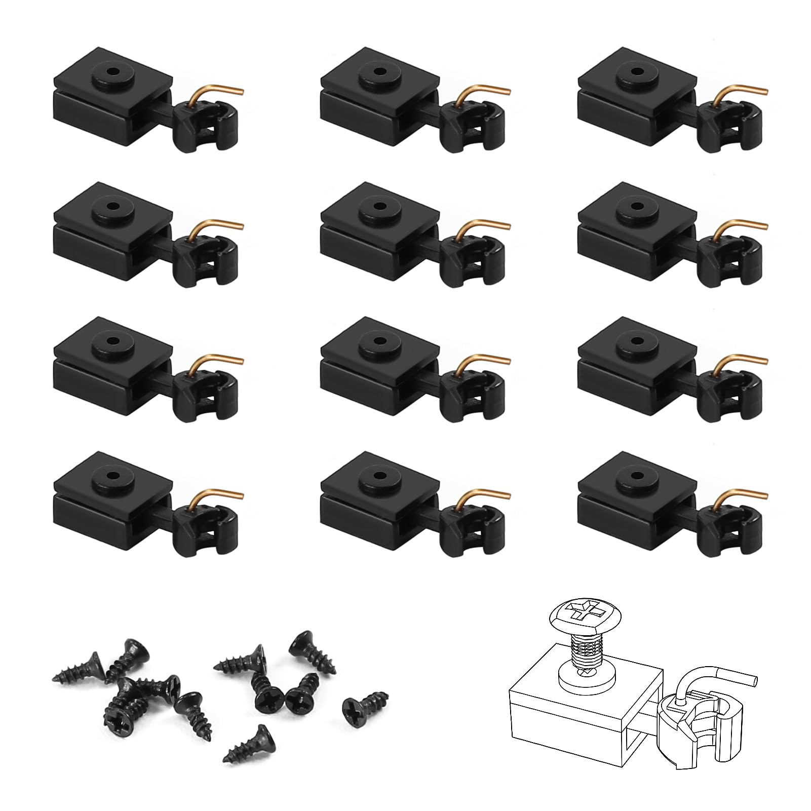 6 Pairs N Scale 1:160 E-Z Mate Magnetic Knuckle Couplers with Box Lid Pocket Cover with Screws for Freight Car Trains Railroad (Short Couplers and Box)