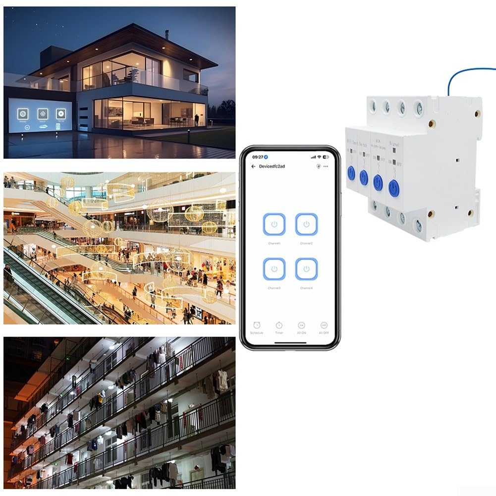 Disjoncteur WiFi 4 Canaux pour ewelink Rail DIN Mesure Disjoncteur