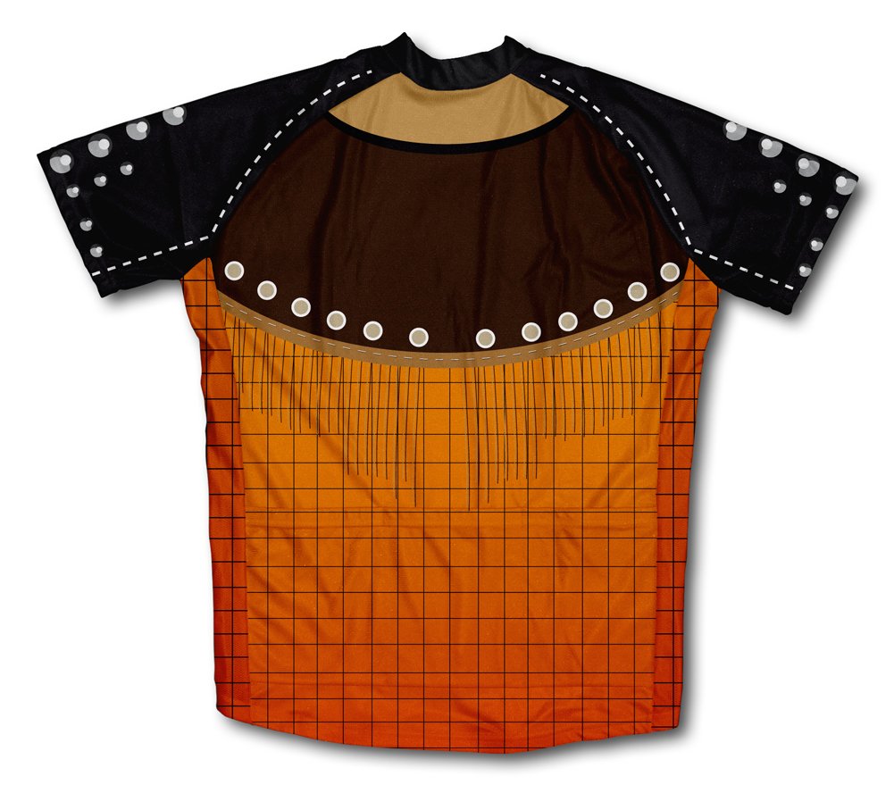 ScudoPro Western Cowboy Short Sleeve Cycling Jersey for Men - Size 4XL Orange