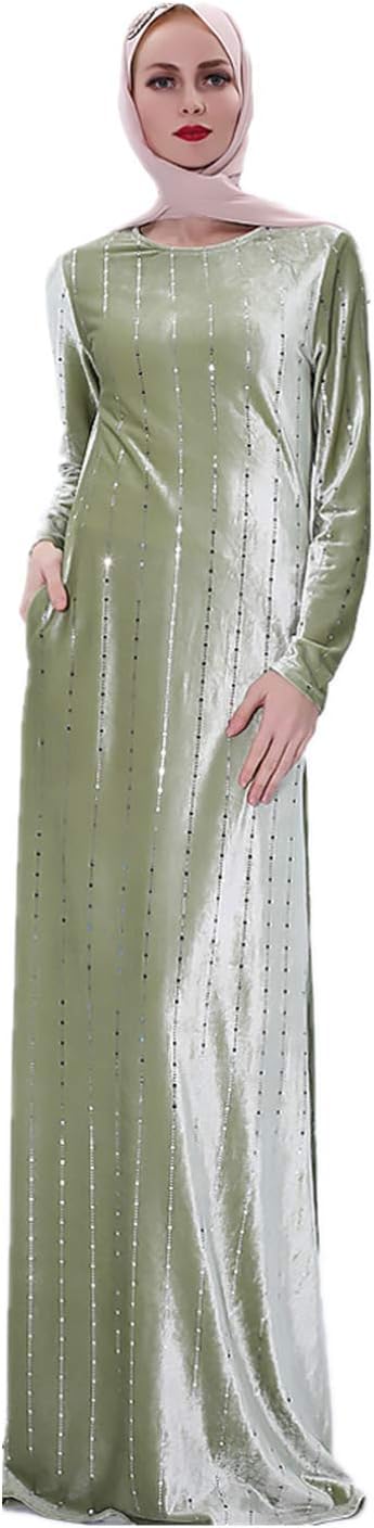 HZUX Muslim Dresses for Women Long Dress Long Sleeve Women Abaya Dress Islamic National Robe