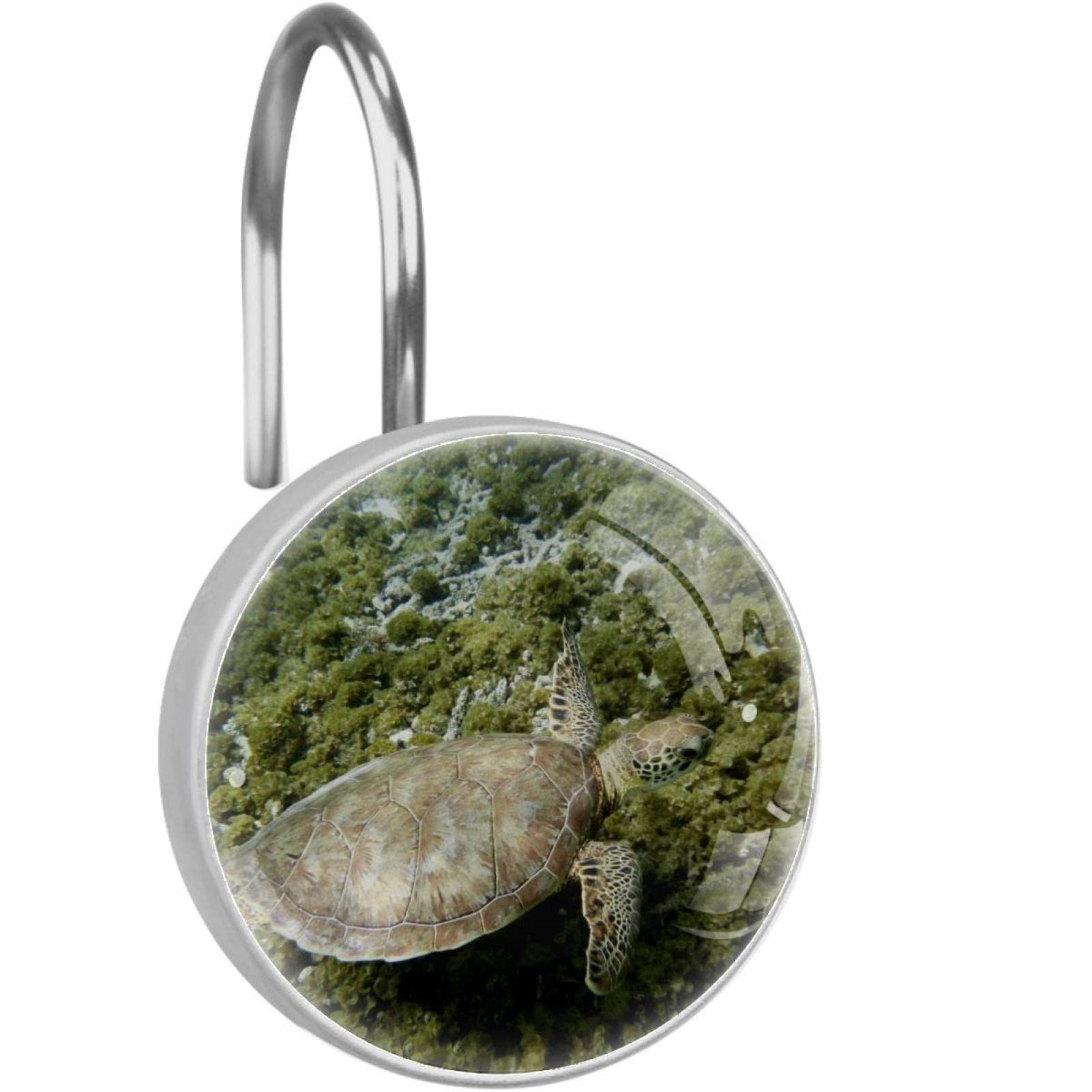Anneaux de rideau de douche tortue de mer pour une salle de bain style marin relaxant