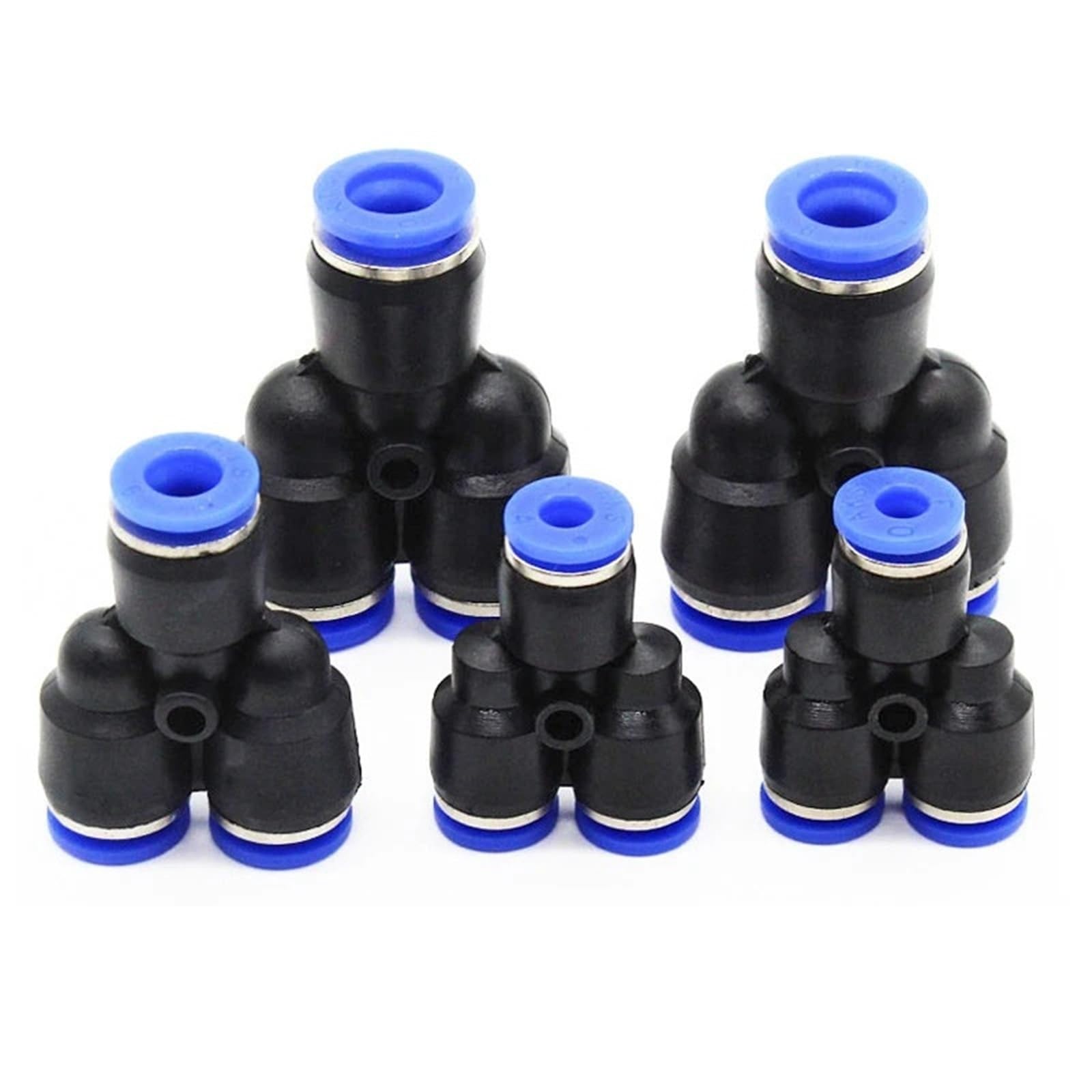 Conector neumático de empuje rápido PW 8-4 para unión de mangueras de agua en forma de Y