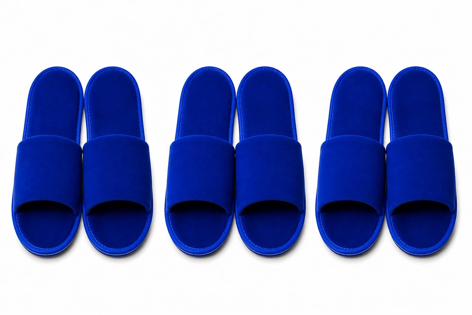 Pack of 3 Open Toe Unisex Disposable Slippers | Blue | Non-Slip Indoor Guest Slippers for Home, Hotel, Hospital, Spa, Salon, Travel, Yoga & Bathroom | Soft Comfortable Single-Use House Slippers-image-18