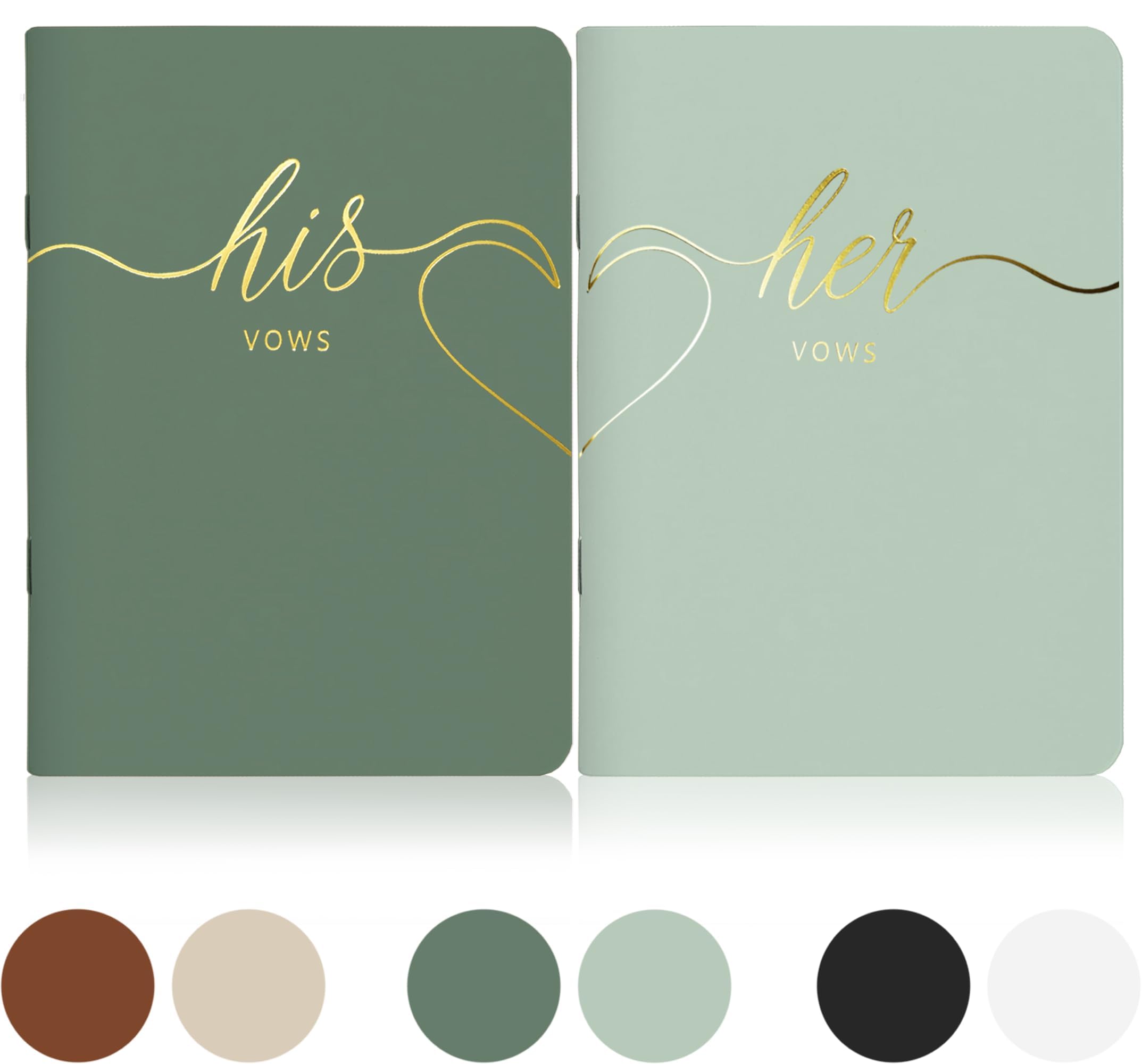LSSH GmbH Wedding Vow Books,Original Vow Books His and Hers,Perfect Wedding Essentials for Your Wedding Day,28 Pages,5.5" X 4" (Mint & Sage)