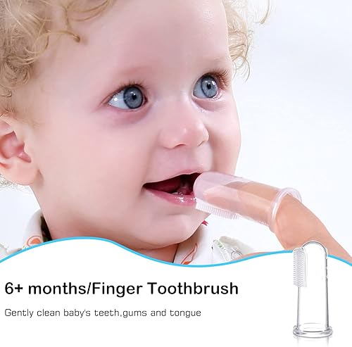 Miniatura 3 de Juego de cepillos de dientes 6 en 1 para entrenamiento de bebés cepillo de dientes de bebé a niño pequeño cepillo de dientes de silicona para