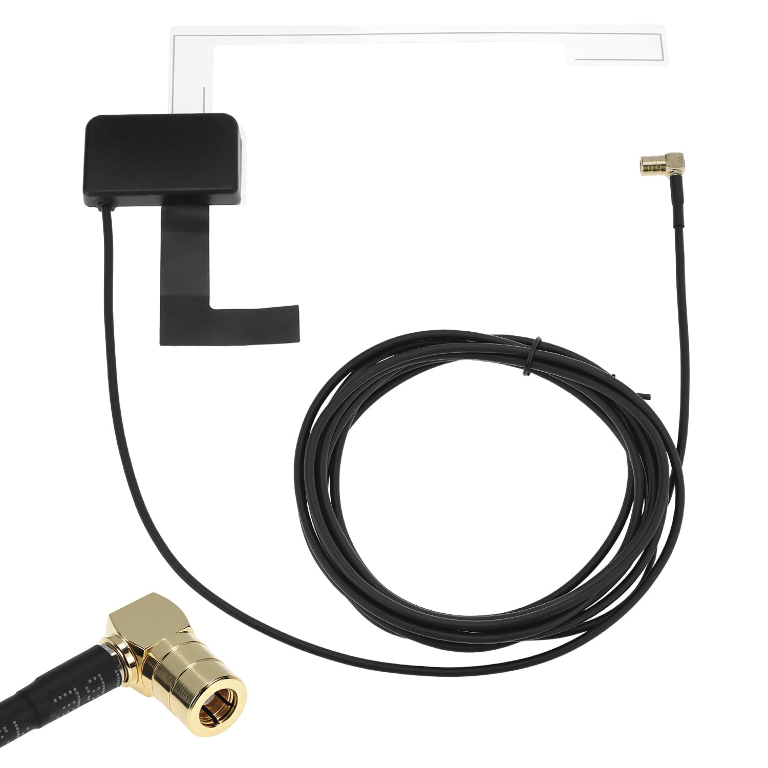 QWORK® Antena Radio Coche, Antena Digital Coche con 3 Metros Cable