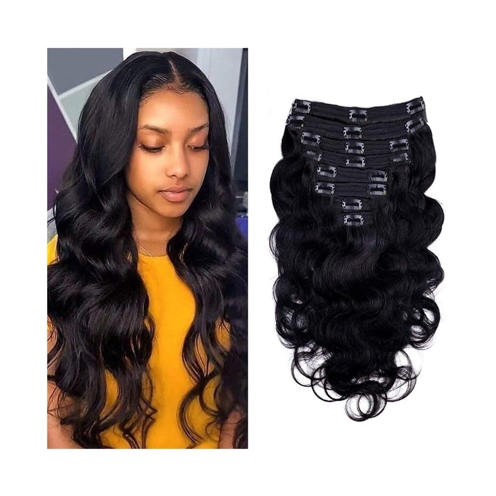 Extensiones de cabello natural ondulado con clip, doble trama de 10 a 26 pulgadas 7