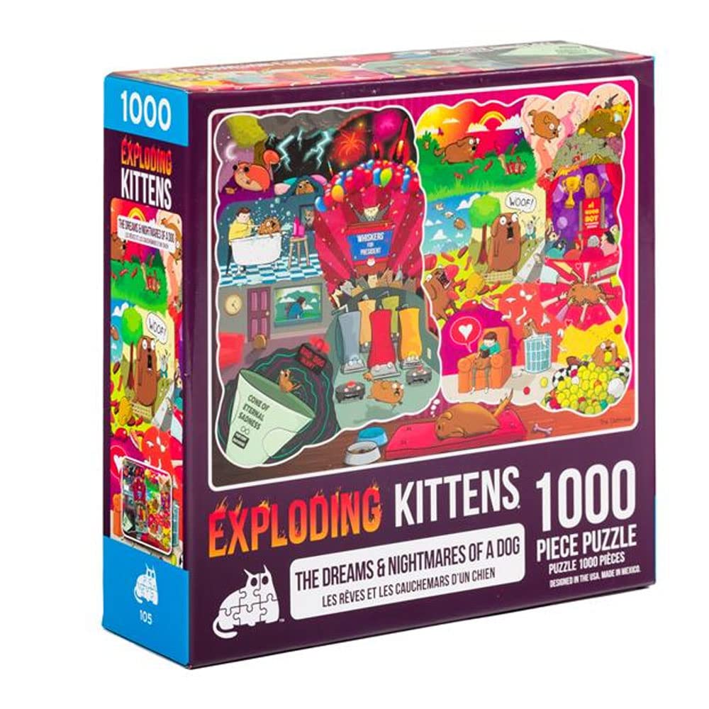 Brand New Exploding Kittens Jigsaw 1000 pieces The Dreams & Nightmares of a Dog