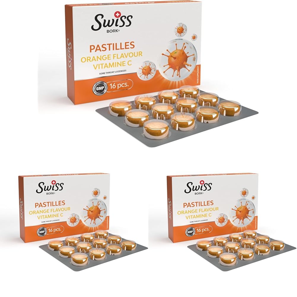 Swiss Bork Portakal ve C vitamini Aromalı Pastil (3 paketi)