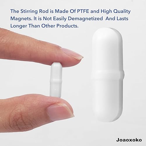 Miniatura 3 de Juego de barra de agitación magnética, 12 piezas, agitador magnético de PTFE, barra mezcladora agitadora de laboratorio blanca de 0.8 pulgadas,