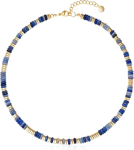 BONJOULRY Collares de piedras preciosas con cuentas, collar de playa de piedra natural de colores para mujer, joyería bohemia hecha a mano,