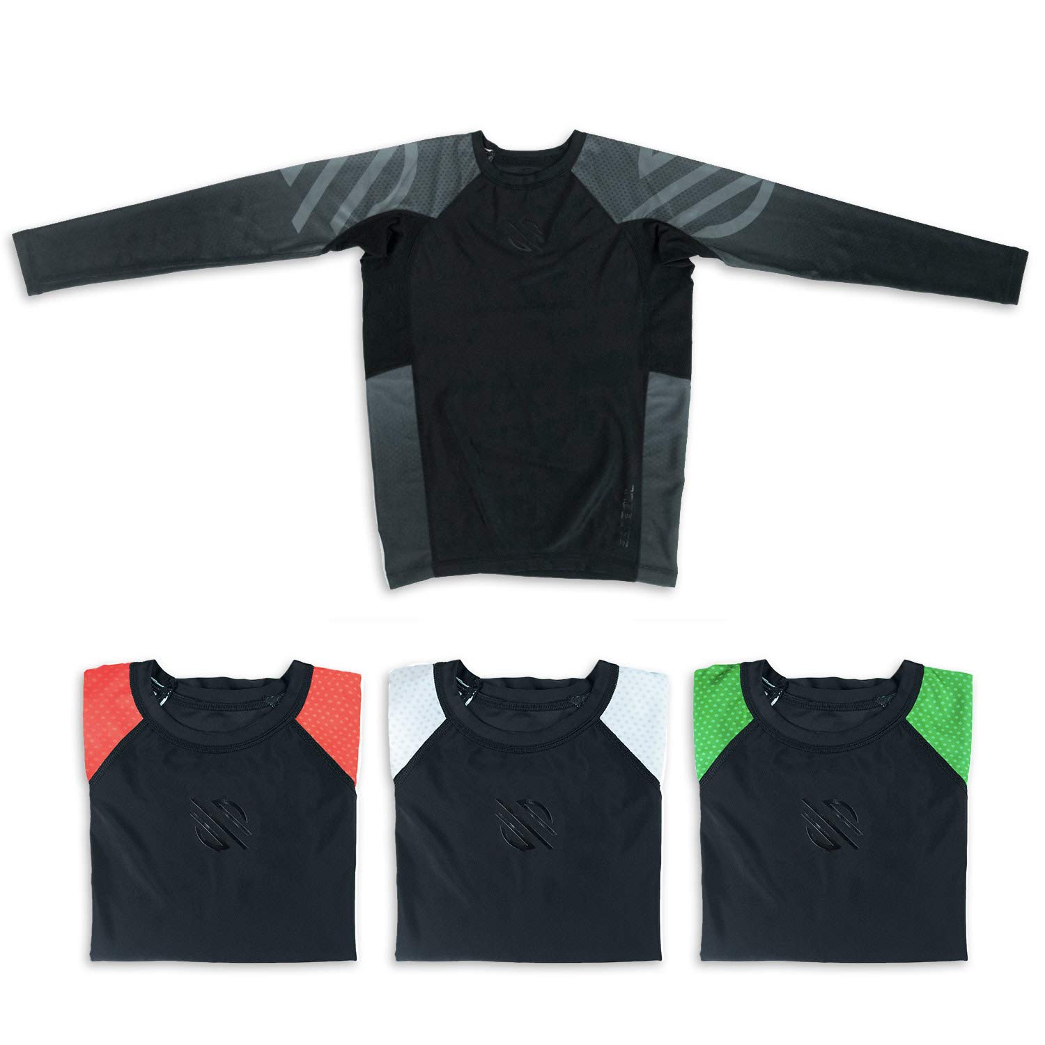 Sanabul Kids Essential Long Sleeve Rashguard Youth BJJ Childrens Martial Arts, Black, XXL