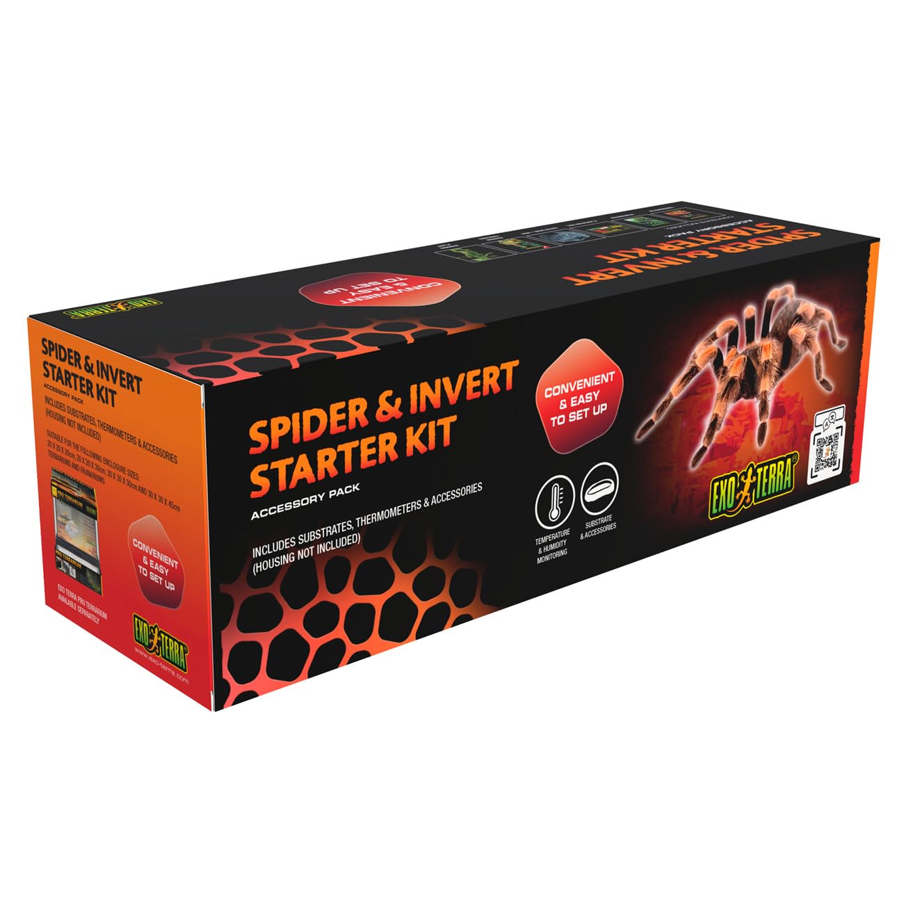 Exo Terra Spider & Invertebrate Terrarium Accessory Kit – Habitat Supplies for Tarantulas, Spiders, and Other Inverts