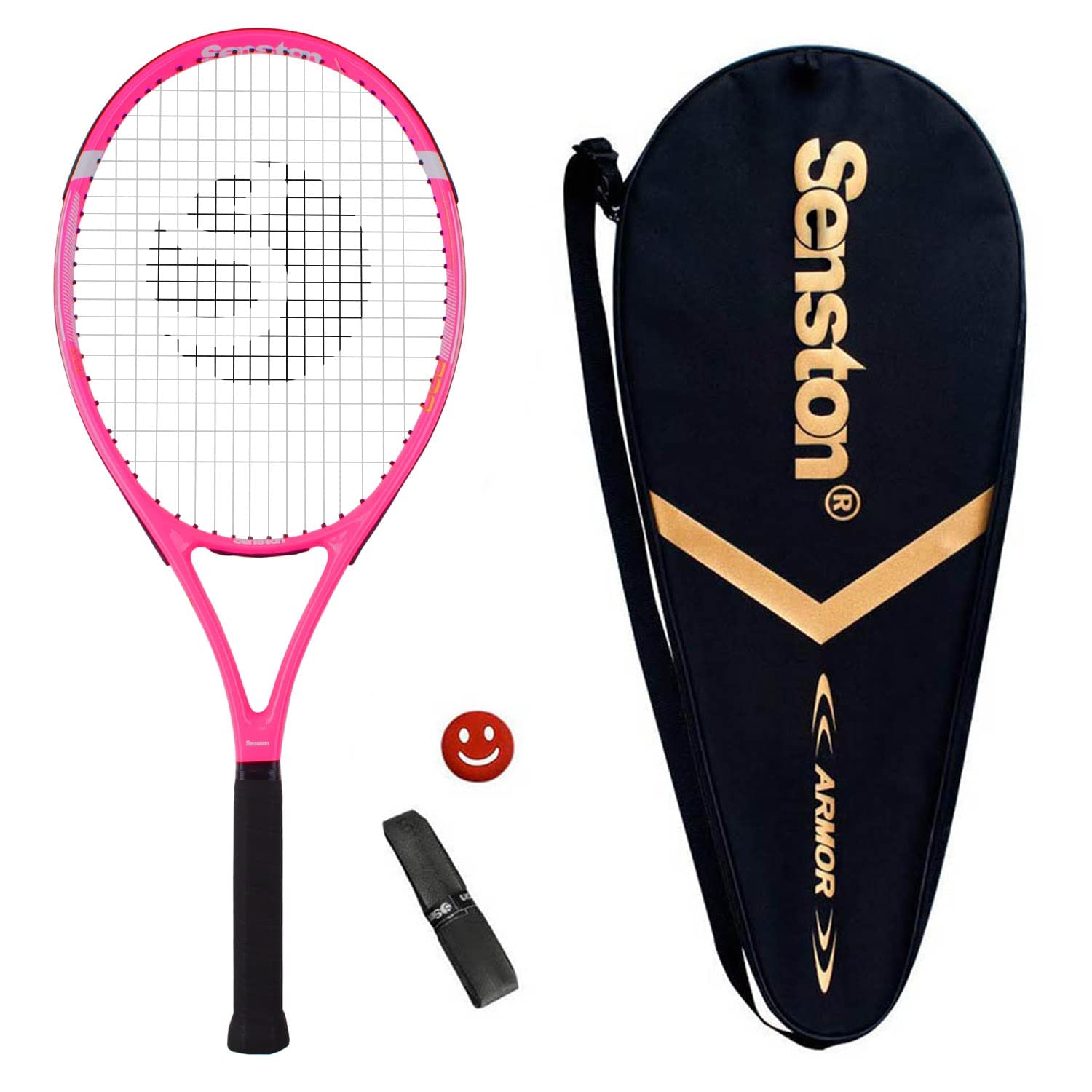 SenstonTennis Racket for Adults Tennis Racket Professional 27 inch Tennis Racquet for Girls Women Pink