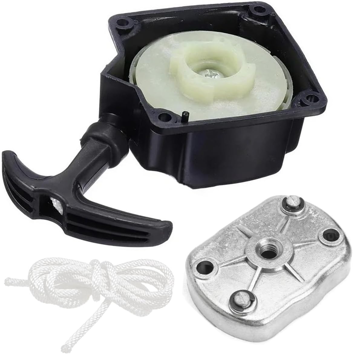 ZAMDOE Recoil Pullstart Start Steel Recoil Pull Starter for 40-5 40F-5 44-5 430 520 BC430 BC520 43CC 49CC 52CC Cg430 Cg520 BrushCutter Grass Trimmer Lawnmower Engine Spare Part with Claw Pawl Cog