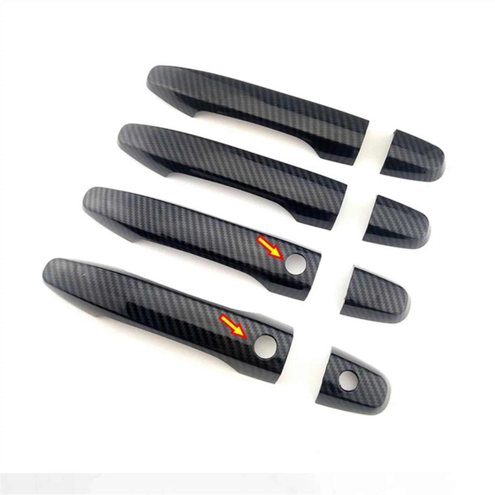 NOHEEU Accessories Chrome/Carbon Car Side Door Window Handle Cover for Civic 9th CRV CR-V 2012 2013 2014 2015 Decor Sticker(B)
