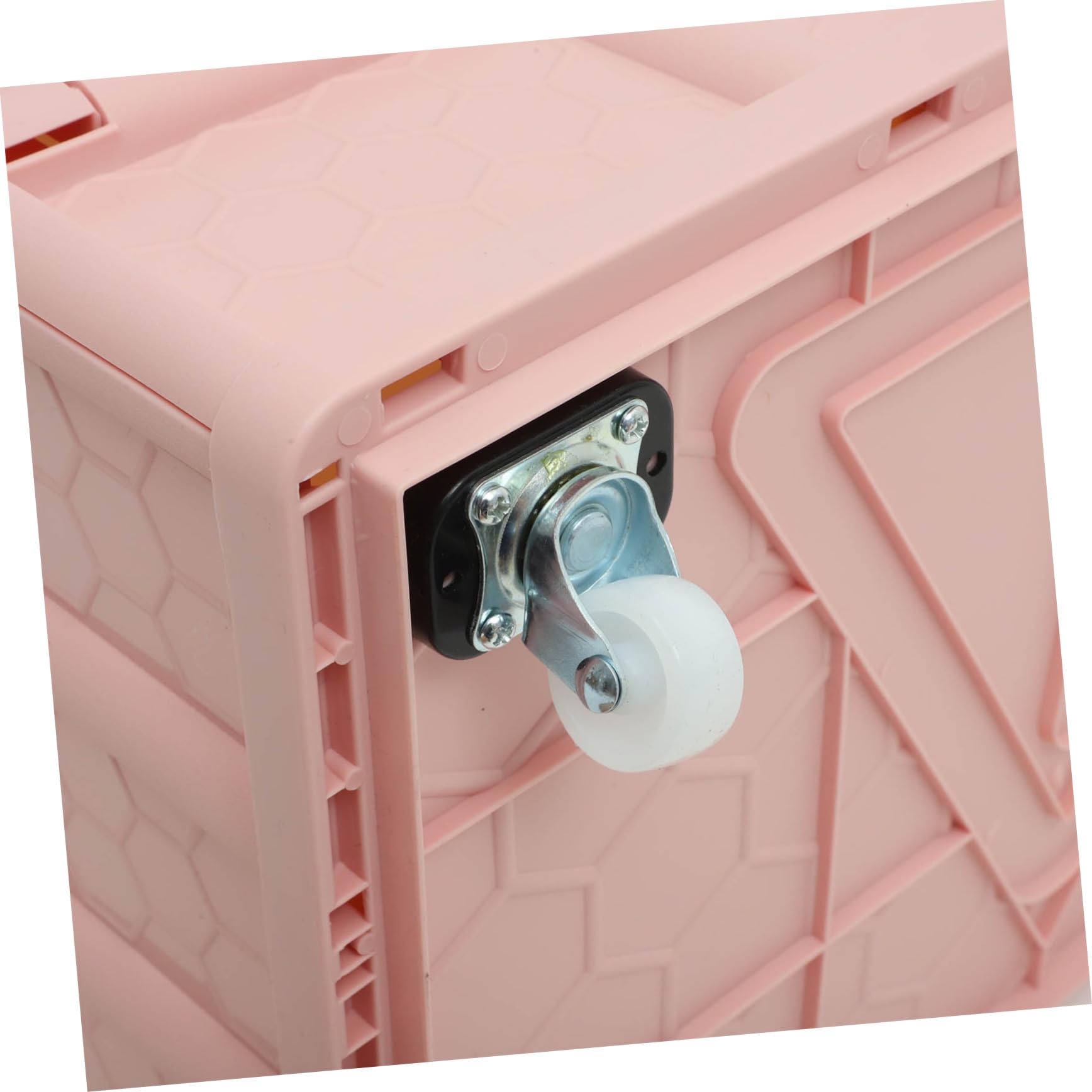 Caisse de Rangement Pliable à Roulettes, Grand Modèle en Plastique Rose