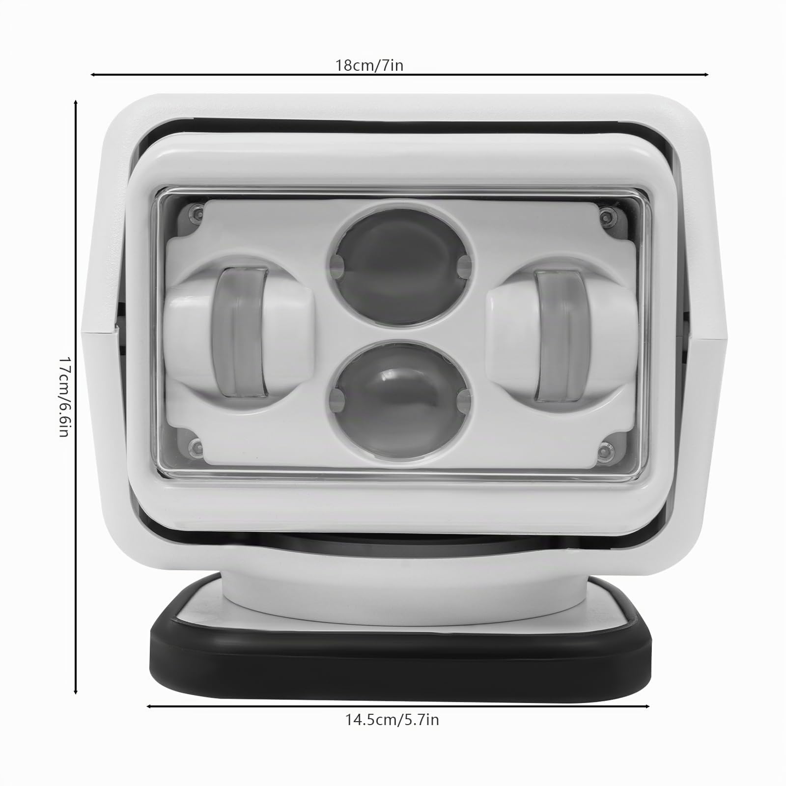 LED Boot Suchscheinwerfer Tragbarer Ferngesteuerter Strahler 60W Lichtstrom: 8000LM 360° Drehbar Bootsbeleuchtung Marine Beleuchtung IP67 für außen Boot LKW Auto