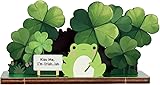 MAMAGIFTREE St. Patrick's Day Decorations–Irish Gifts with Shamrock and Green Ornaments | Spring Cottagecore Mini Frog Desk Companion | Cute Miniature Home Office Decor for March Celebration