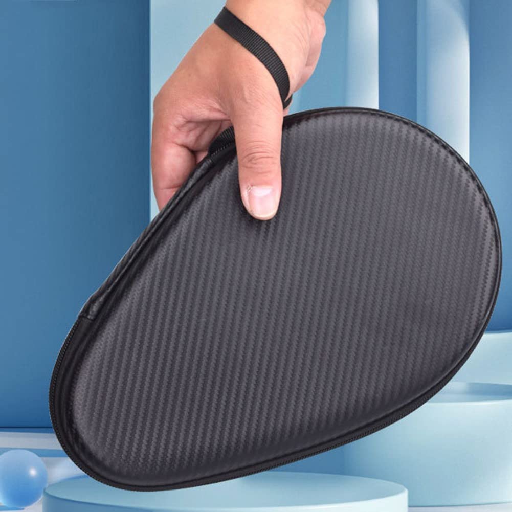 PETSTIBLE Housse de raquette de tennis de table en EVA imperméable avec poche zippée, étui noir pour raquette de tennis de table PETSTIBLE Housse de raquette de tennis de table en EVA imperméable avec poche zippée, étui noir pour raquette de tennis de table