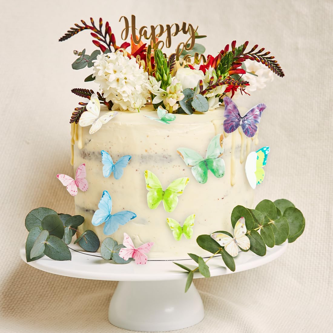 30 Decorazioni Per Torta A Farfalla Colorate Con Bordi Dorati – Per Torte, Cupcake, Dessert (non Commestibili) - 2