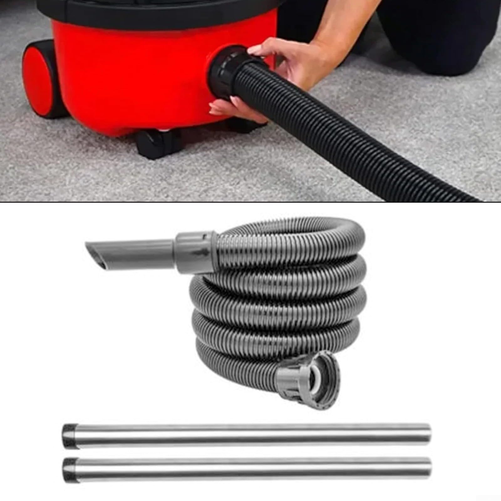 FUBESK Tubo di ricambio per aspirapolvere, lunghezza 2,5 m, diametro 32 mm, per Numatic Henry George Edward per aspirapolvere Hoover, nero flessibile