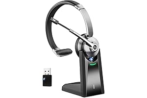 Wireless Headset, Bluetooth Headset with Microphone Noise Canceling