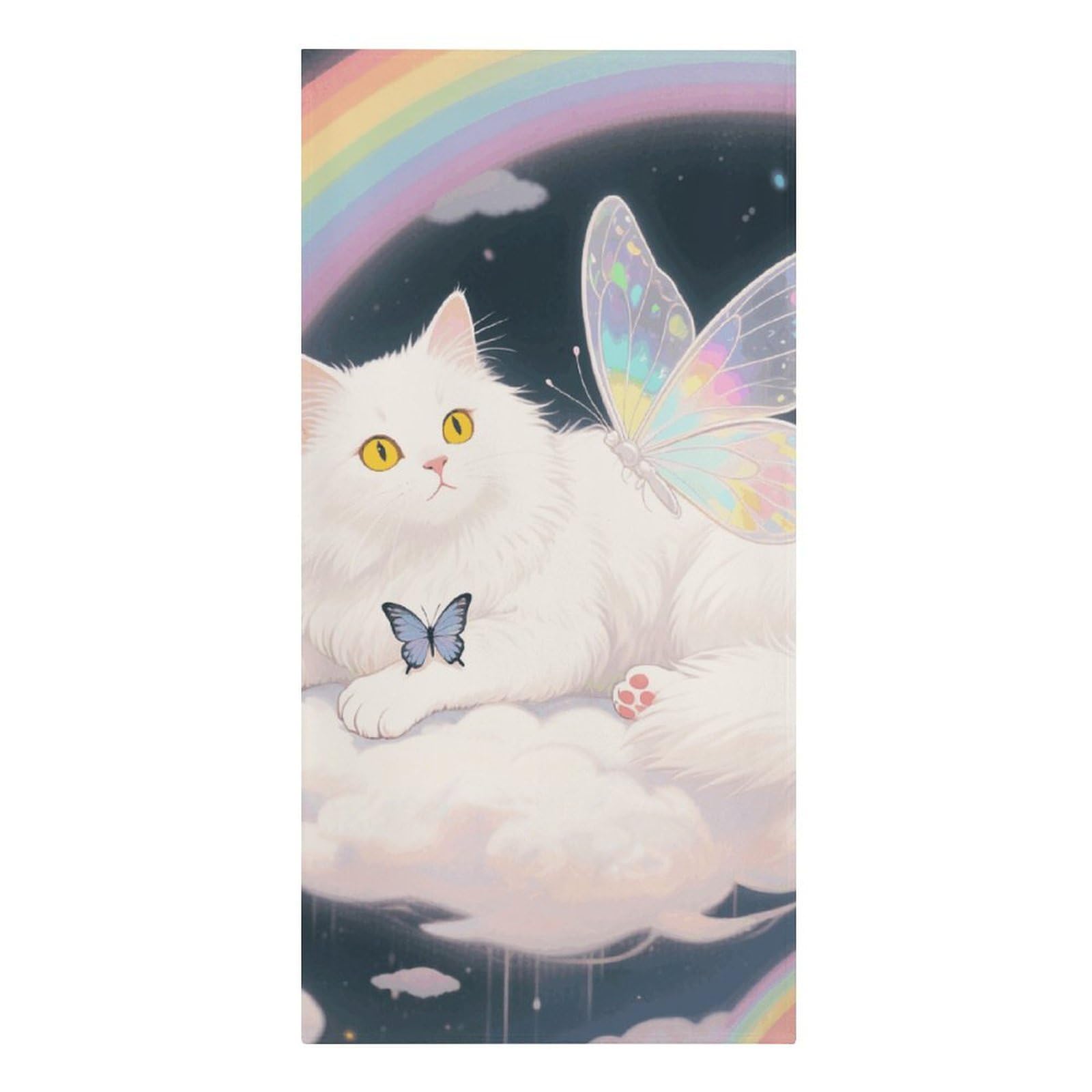 asbwuo Cat Butterfly Beach Towels Extra Large Quick Dry Absorbent
