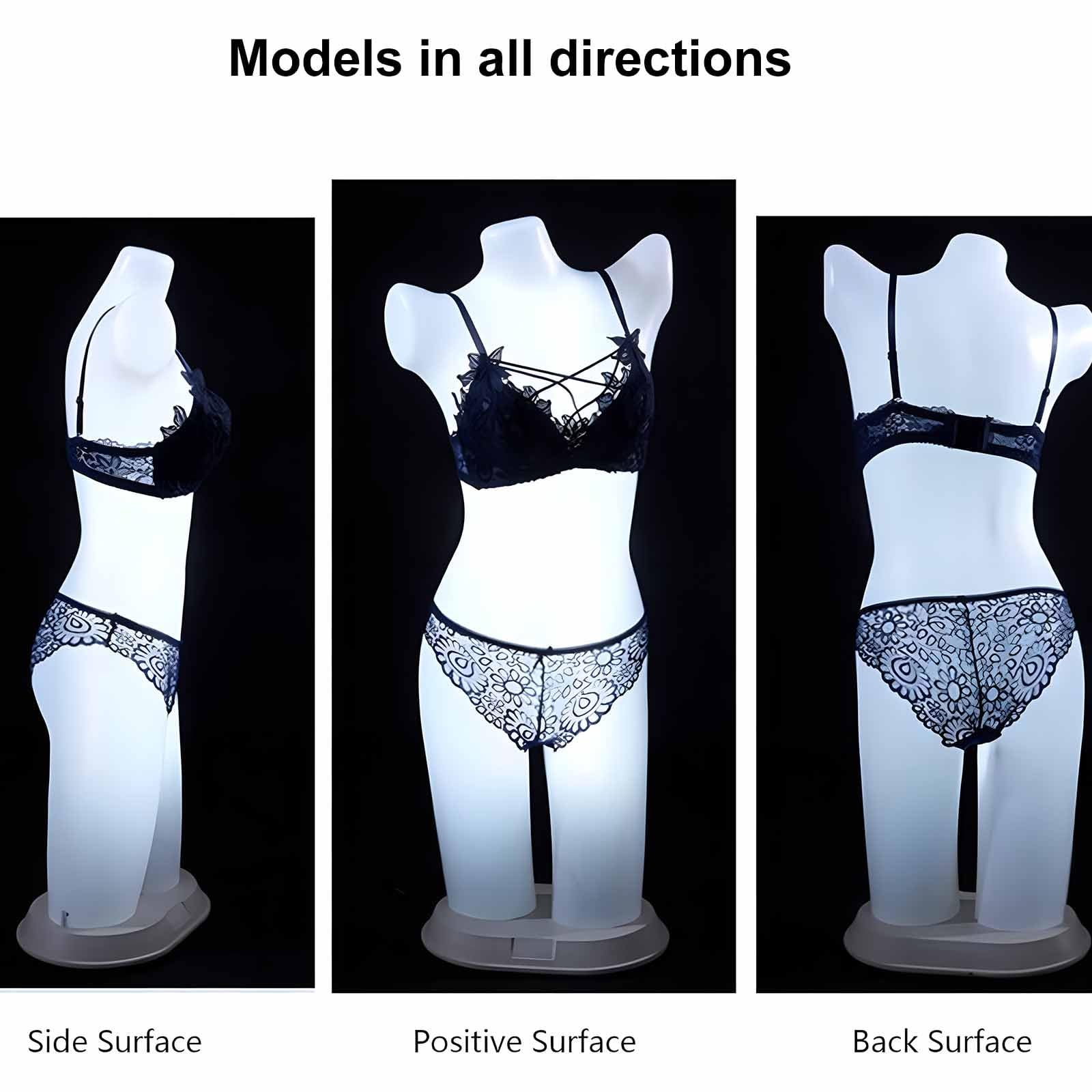 Manichino Torso Per Reggiseni In Plastica – Semi Trasparente E Leggero – Per Negozio Di Biancheria E Vetrine