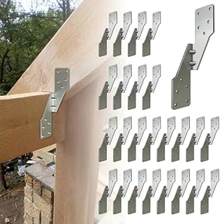 25Pcs Hurricane Straps Tie Brackets, H2.5A Right Tie 18-Gauge Galvanized Hurricane Tie 25ct Heavy Duty Hurricane Straps/Rafters Ties for Wood (25pcs Right Hurricane Ties)