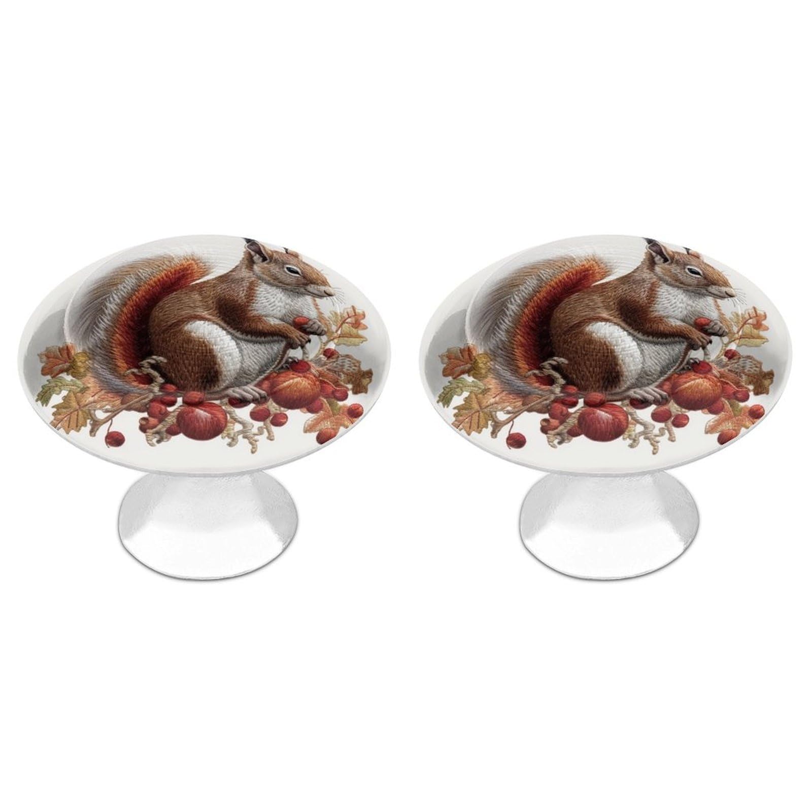 NTVOWPZO Cabinet Handles Round Drawer Pulls Leaves and Squirrel Dresser Knobs for Cabinets and Drawers Handle for Bathroom Cupboard Drawers Cabinet Pulls for Kitchen Door