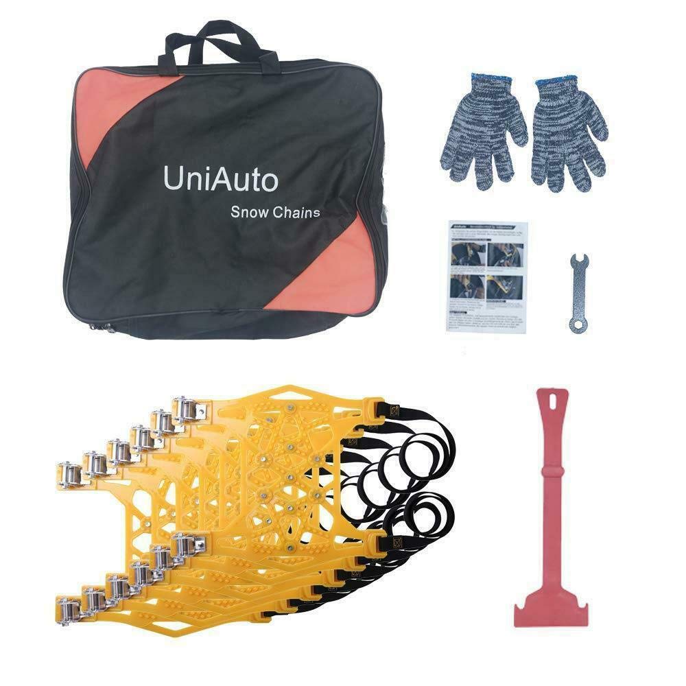 Riloer Cadenas de Neumáticos Antideslizantes Portátiles para Automóviles - 6 Piezas Universales para Neumáticos de 165-285 mm