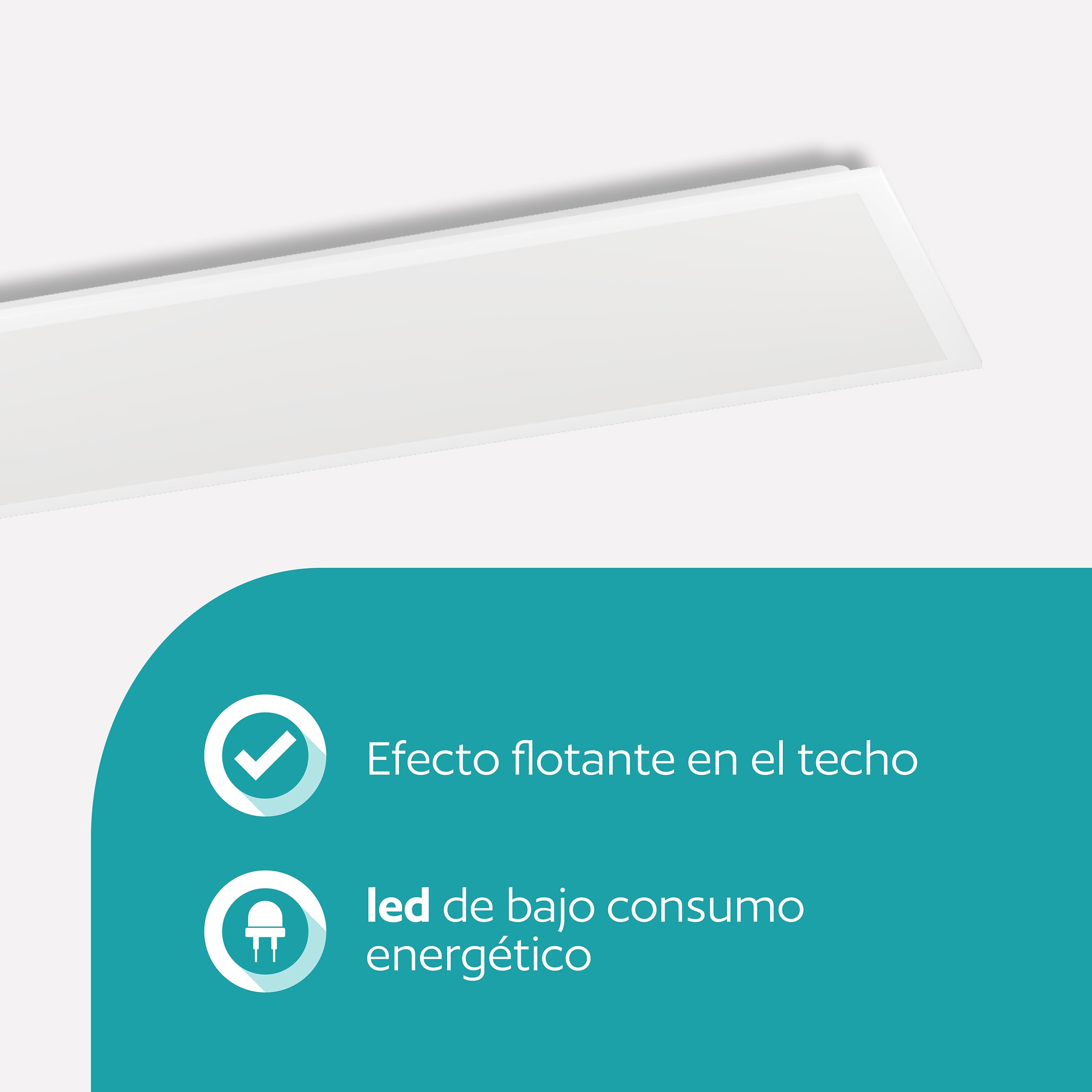 EGLO Bottazzo Lámpara de techo LED, con mando a distancia, panel ultraplano | luz trasera, oficina, atenuable, metal y plástico en blanco, RGB, blanco cálido-blanco frío, 100 x 25 cm