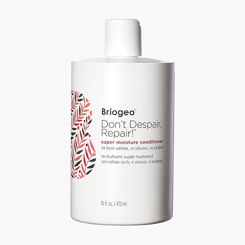 Briogeo Don't Despair, Repair Super Moisture Conditioner para cabello seco, dañado o tratado con color, repara cabello liso, ondulado y rizado,