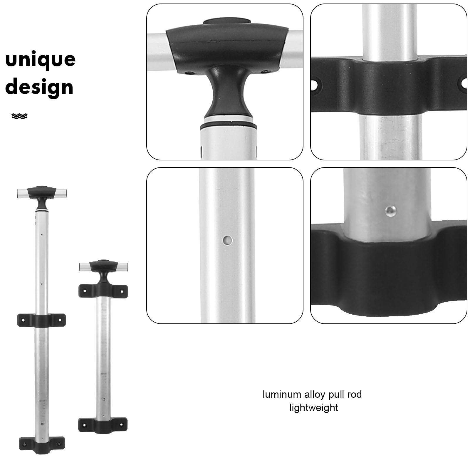 Holibanna Varilla Telescópica para Maleta de Aluminio Plata, Accesorio Versátil y Fácil de Transportar para Aventuras al Aire Libre, Pack de 2 Piezas