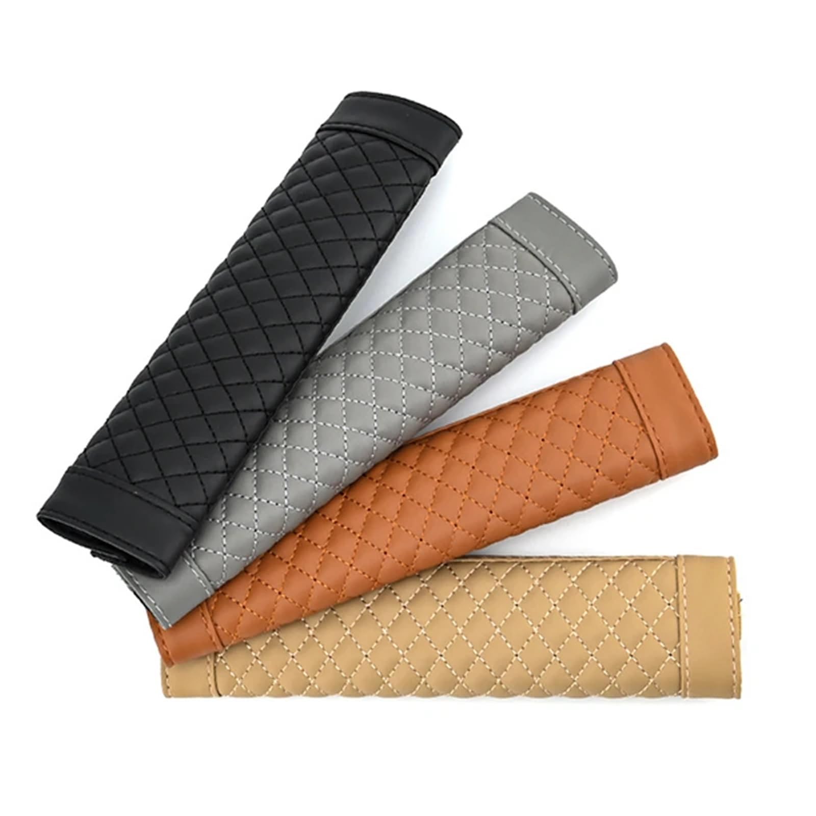 almohadilla cinturon coche 2 Fundas Universales For Cinturón De Seguridad Coche, Piel Sintética Transpirable, Suaves, Con Cojín For El Hombro(2Pcs Beige)
