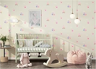 SDETY Kinderzimmertapete Jungen Mädchen Rosa Blau Tapete Cartoon Schlafzimmer Bekleidungsgeschäft Kinder Anime 0,53m × 10...