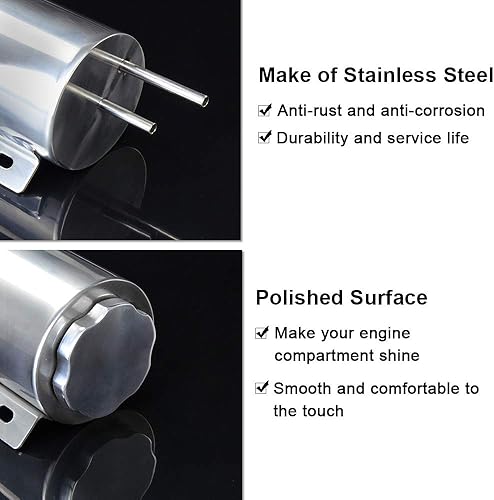 Miniatura 4 de El tanque de vómito del desbordamiento del refrigerante del radiador pulió el acero inoxidable 3" ×10