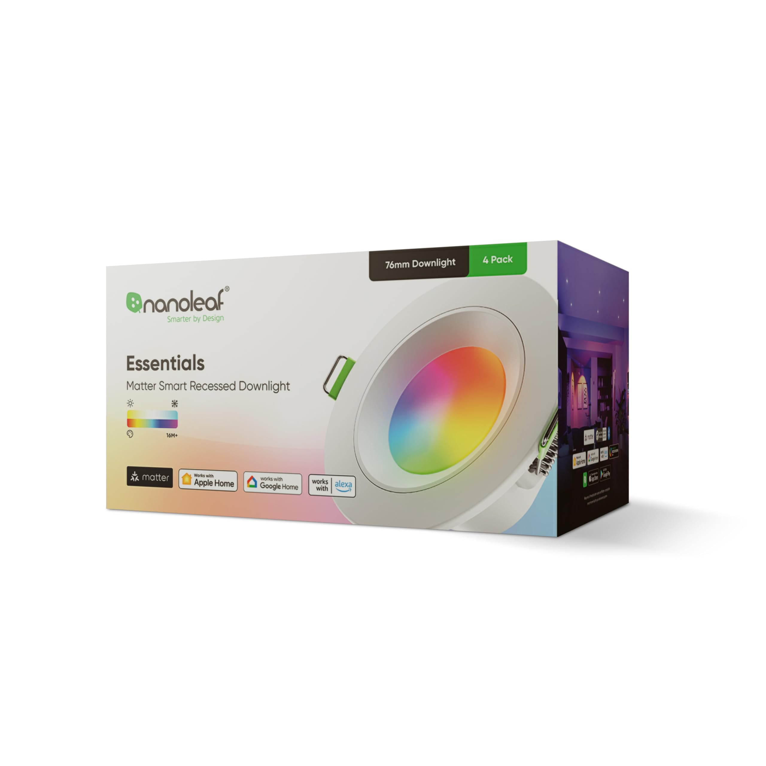 Downlight LED Empotrable Inteligente - Control Por WiFi Y Matter, Regulable En Color Y Brillo, Compatible Con Alexa Y Google Home