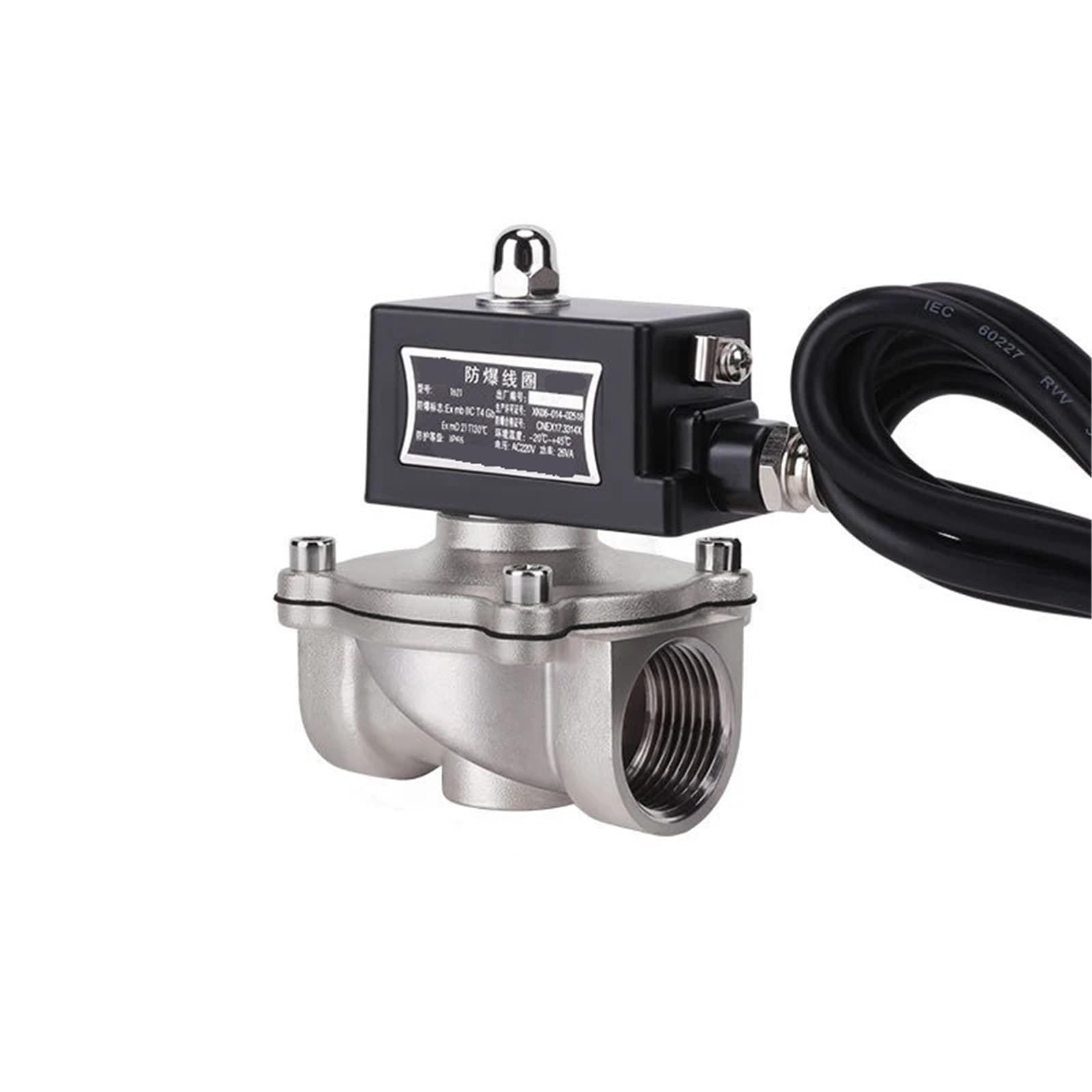 1pc DN20 304 Stainless Steel Explosion-Proof Normally Closed Solenoid Valve for Gas Natural Gas(24VDC)