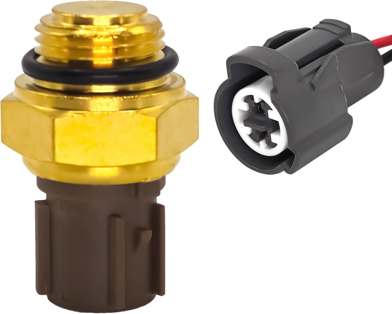 Radiator Coolant Fan Switch 37760-P00-003 201-1650 with Connector Pigtail Harness, Water Temperature Sensor Switch - Compatible with Honda Accord Civic CR-V Odyssey, Acura CL Integra RSX TL