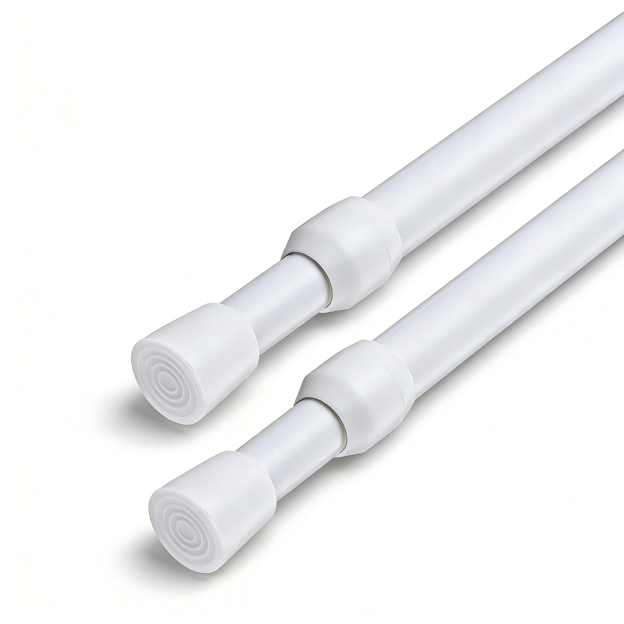 Photo 1 of 2 Pack Spring Tension Curtain Rod Adjustable 28-43 Inches?5/8" Diameter, White