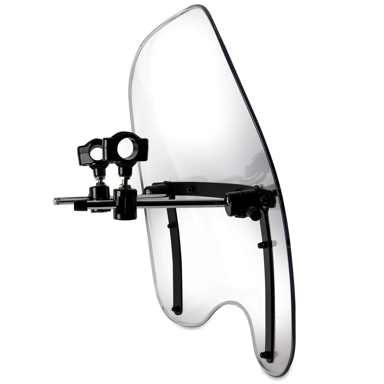 Motorrad Windschutzscheibe Windschutzabweiser fit für Harley Suzuki Honda Shadow Yamaha Kawasaki Cruiser Standards (Weiß, 17 inch)