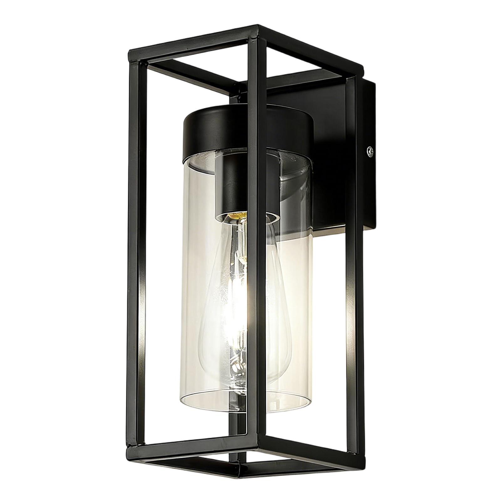 Geavonyg Quick Installation Glass Iron Outdoor Light Shade Exterior Light Fixture Suitable for Porch Garden Patio Enhancement Universally Shade
