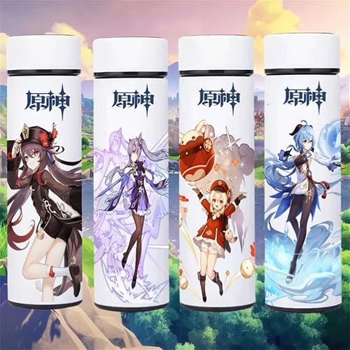 Miniatura 4 de MTTM Hu Tao Students - Botella de agua deportiva con aislamiento térmico de acero inoxidable Genshin Impact de anime
