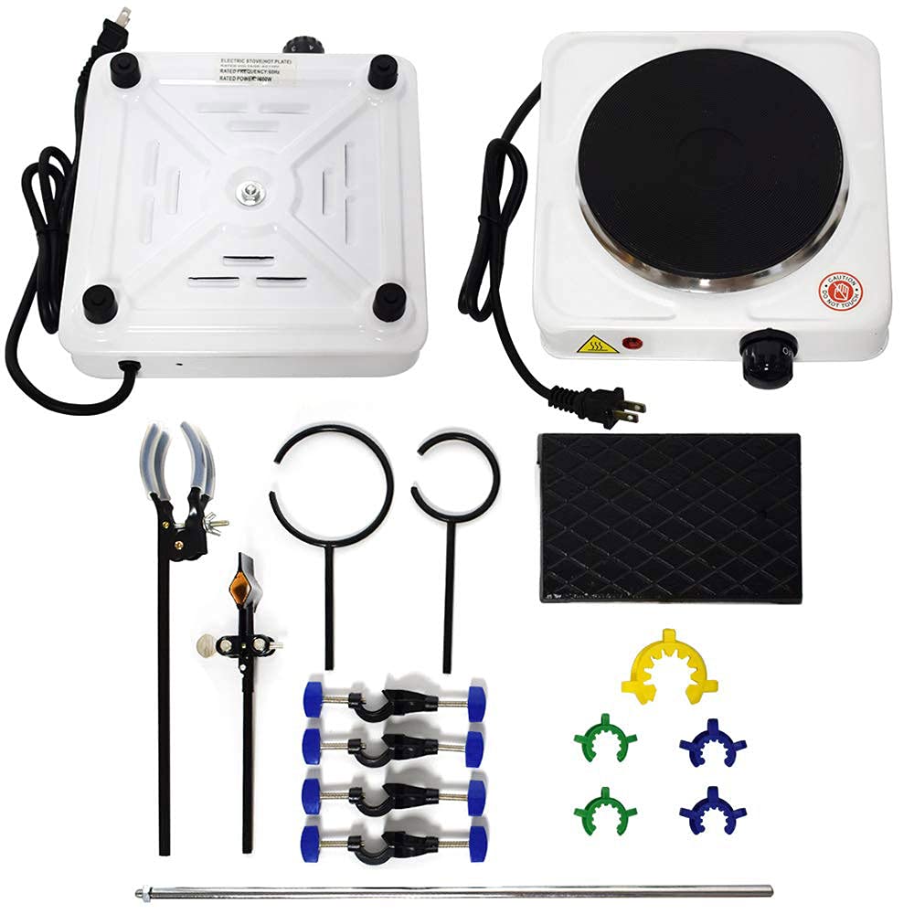 Laboratorio Vetreria Kit 500 ml Strumento di Distillazione Vetro Olio Essenziale Estrazione Purificatore con Condensatore Forno Caldo