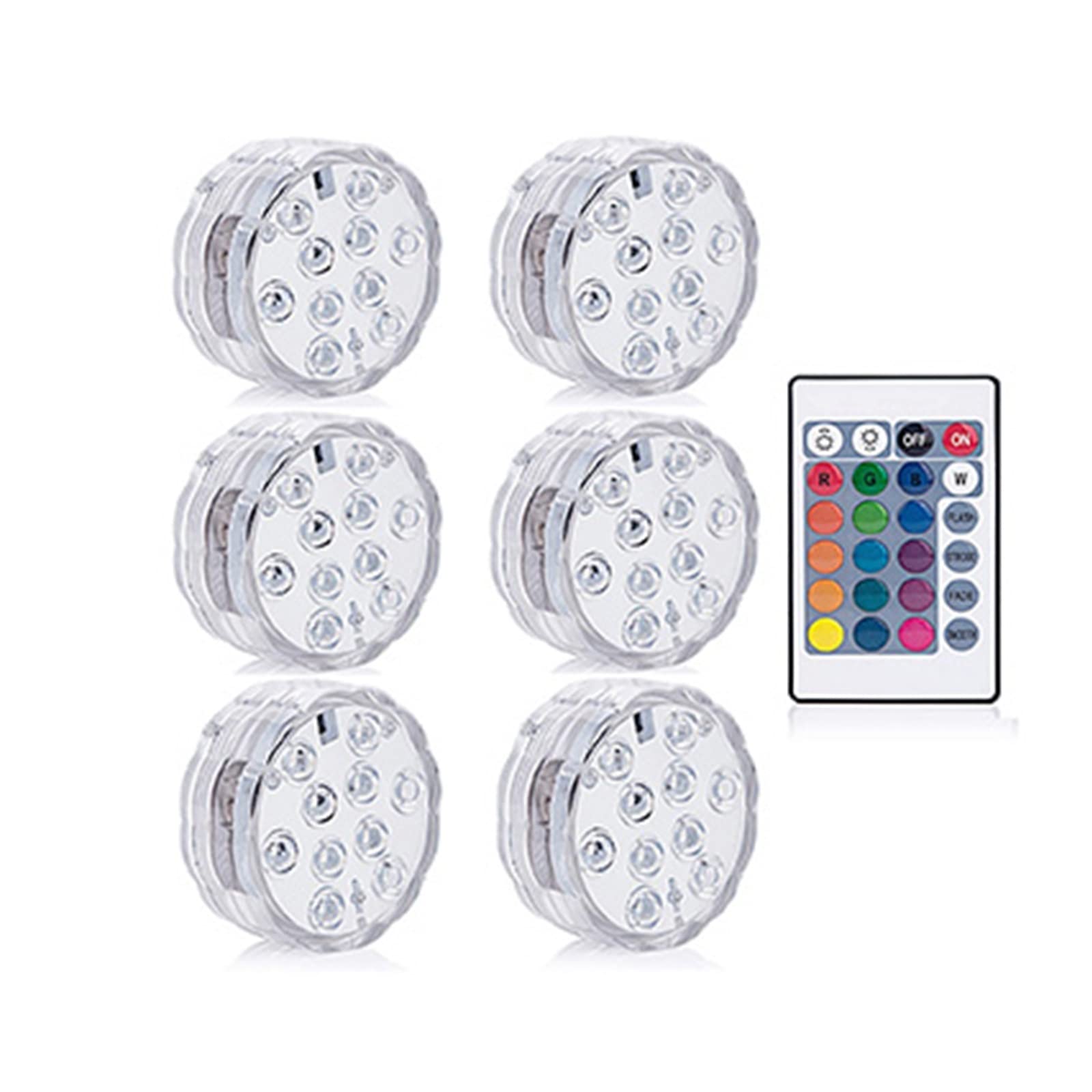 Zdalne sterowanie RGB Światło do nurkowania IP68 Wodoodporne oświetlenie podwodne Staw Basen Dekoracyjne lampki nocne akwarium Tworzenie Atmosfery(1 controller 6 Lamp)