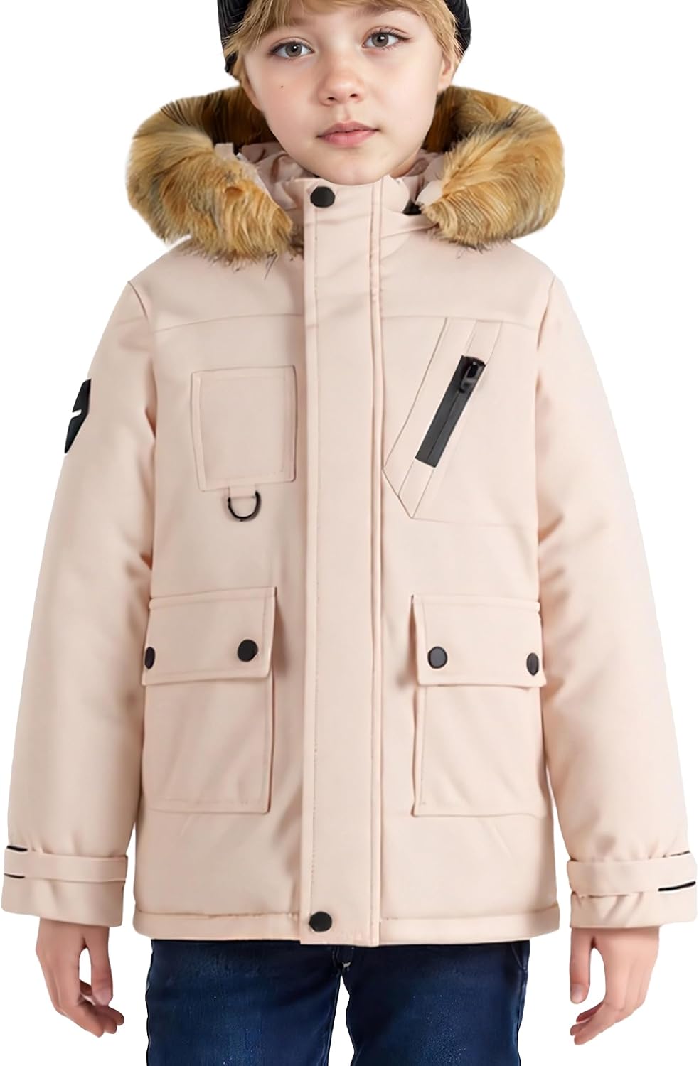 SEAUR Boys Winter Coat Kids Warm Thick Heavyweight Jacket Tough Long Windproof Outwear with Hood 5-14T